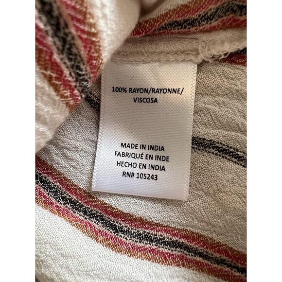 Collection by Bobeau Women's Tank 1XL Striped Linen-Feel Top - Picture 6 of 8